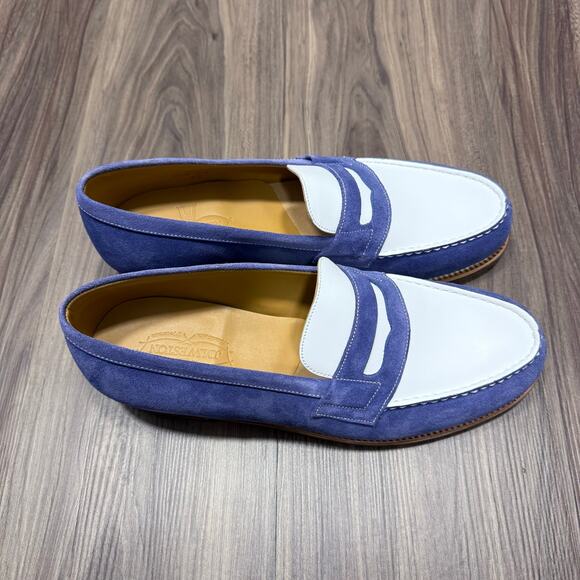 NIB JM Weston 180 Blue & White Penny Loafers Size 9.5US / 8.5UK main image 8
